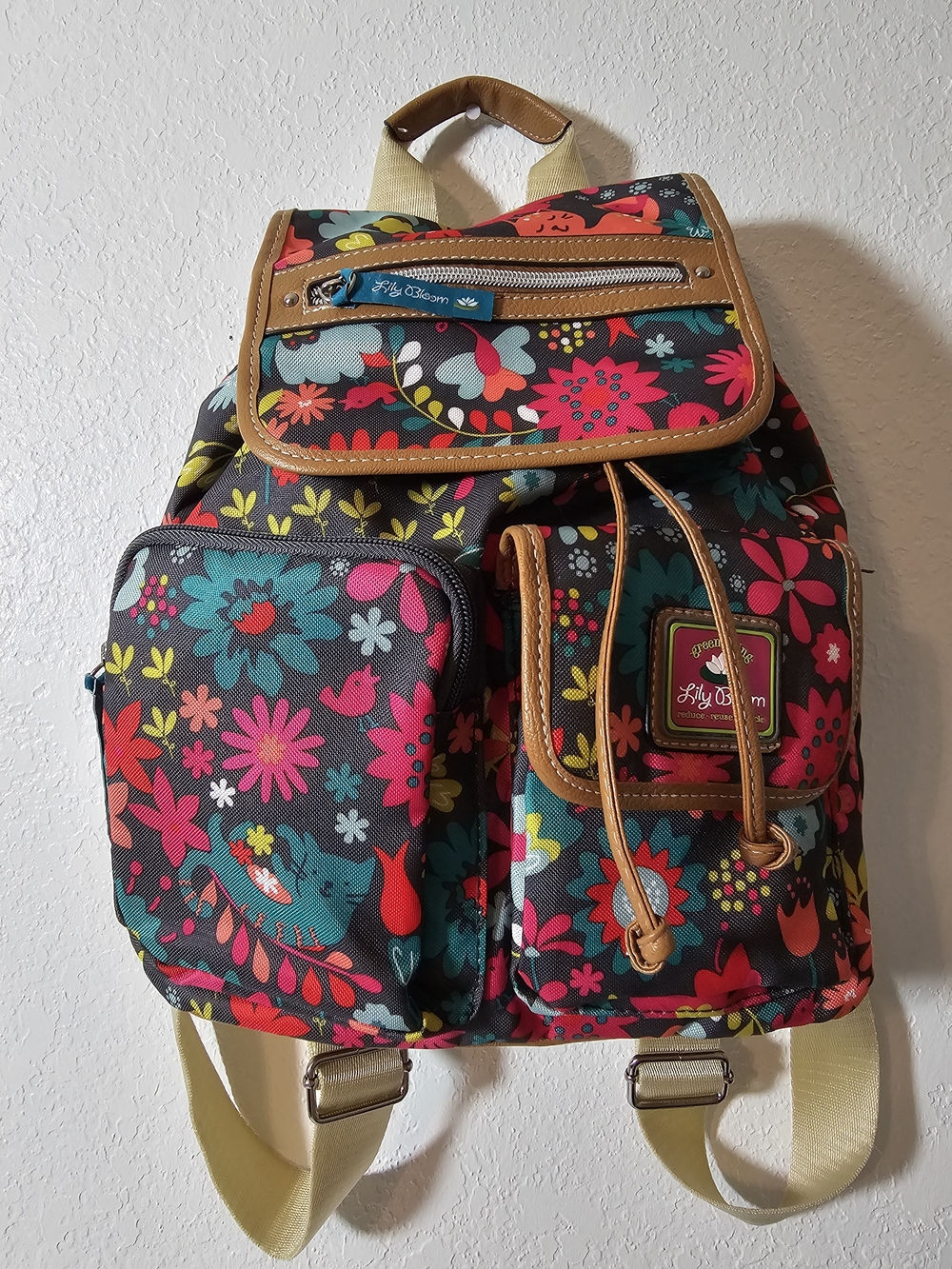 Lily Bloom Floral Black Multi Mini Backpack